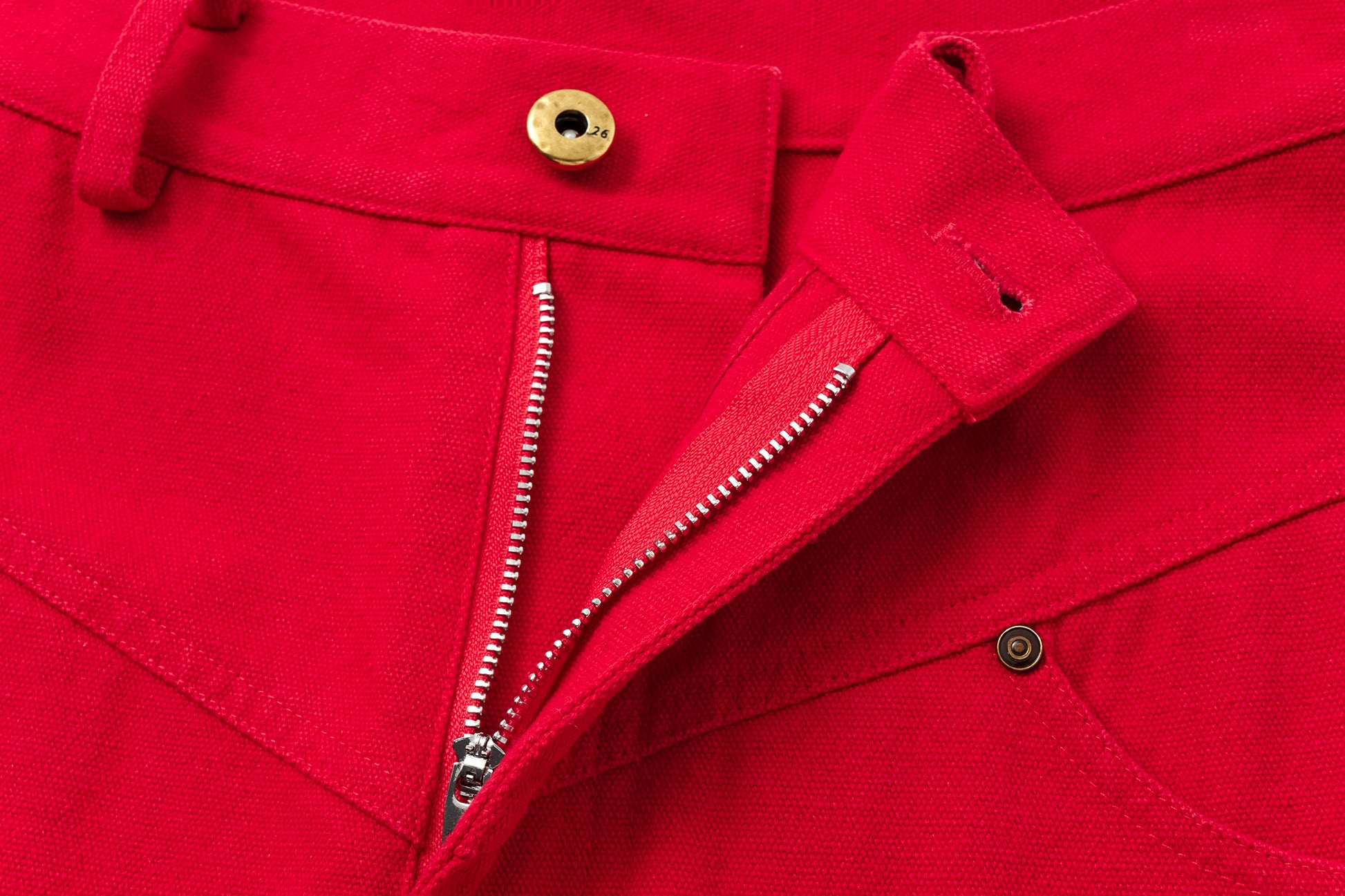 High-Rise Curved Hem Denim Pants