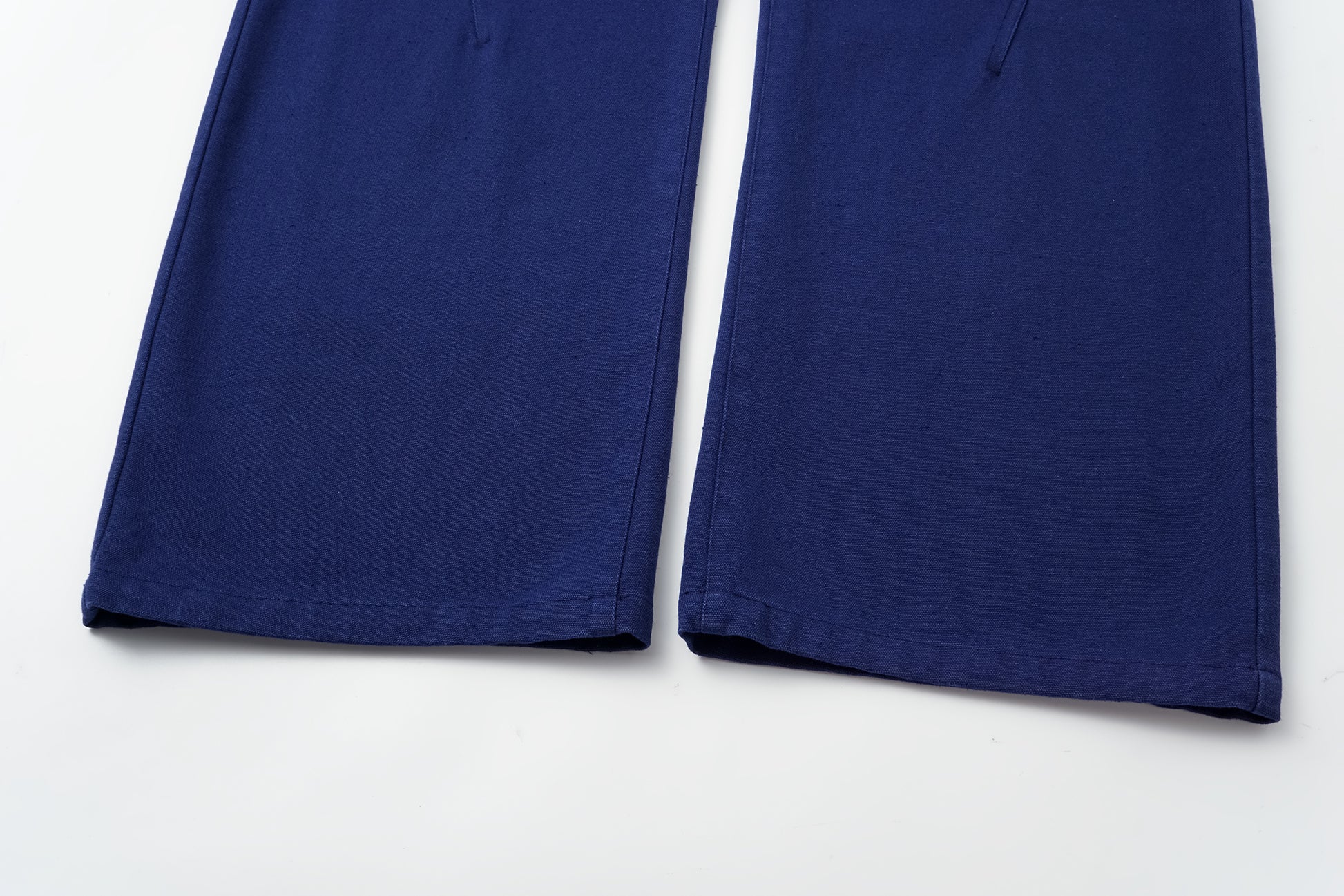 High-Rise Curved Hem Denim Pants