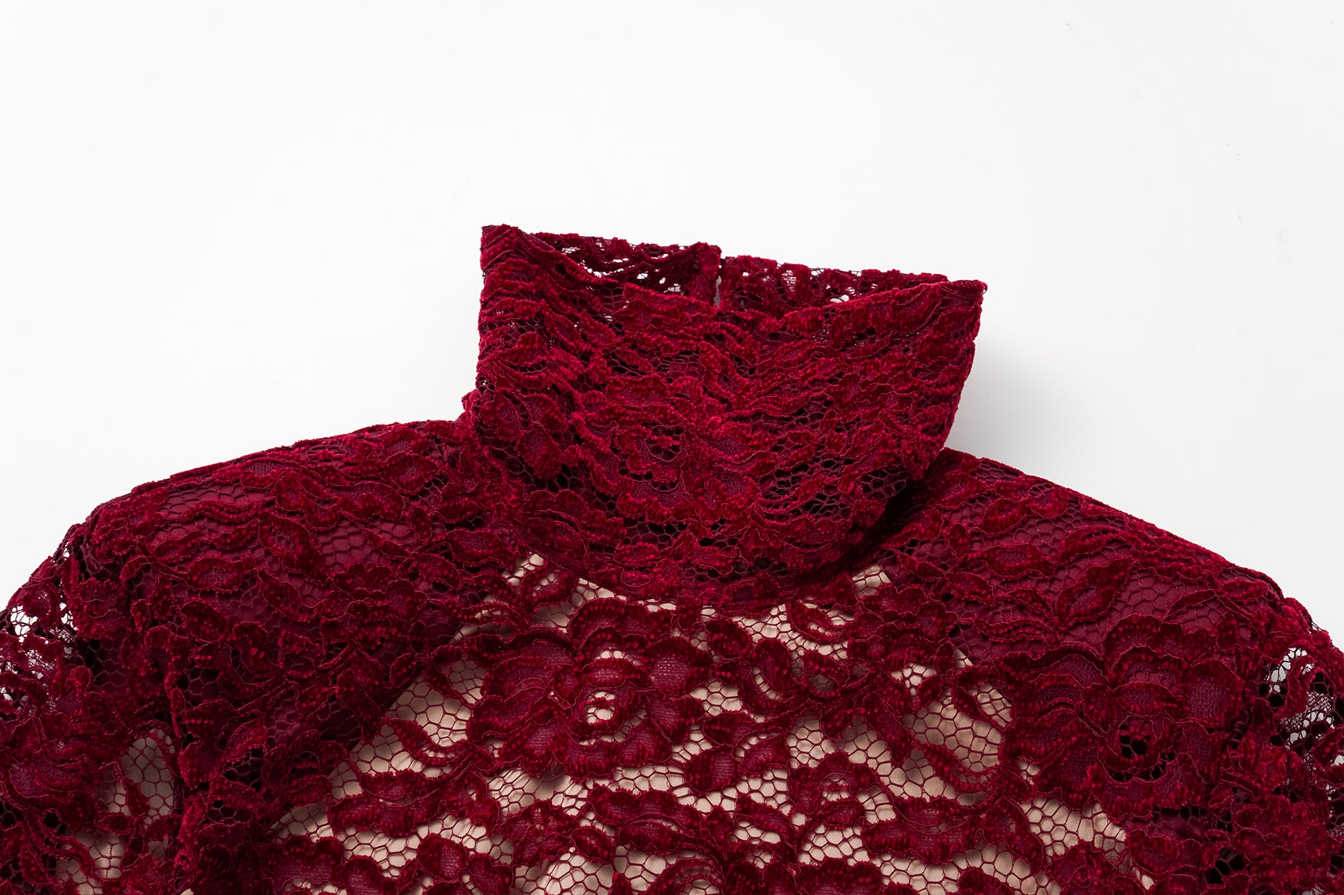 Top with Flocked Lace & Openwork