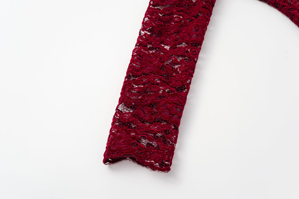 Top with Flocked Lace & Openwork