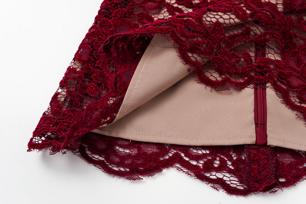 Top with Flocked Lace & Openwork