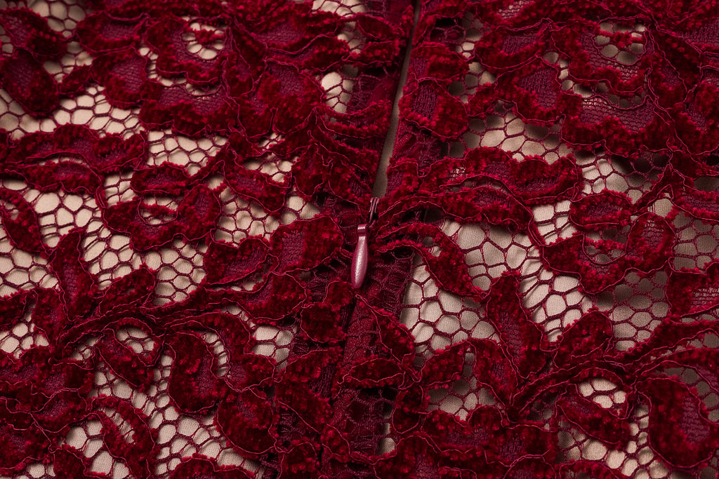 Top with Flocked Lace & Openwork