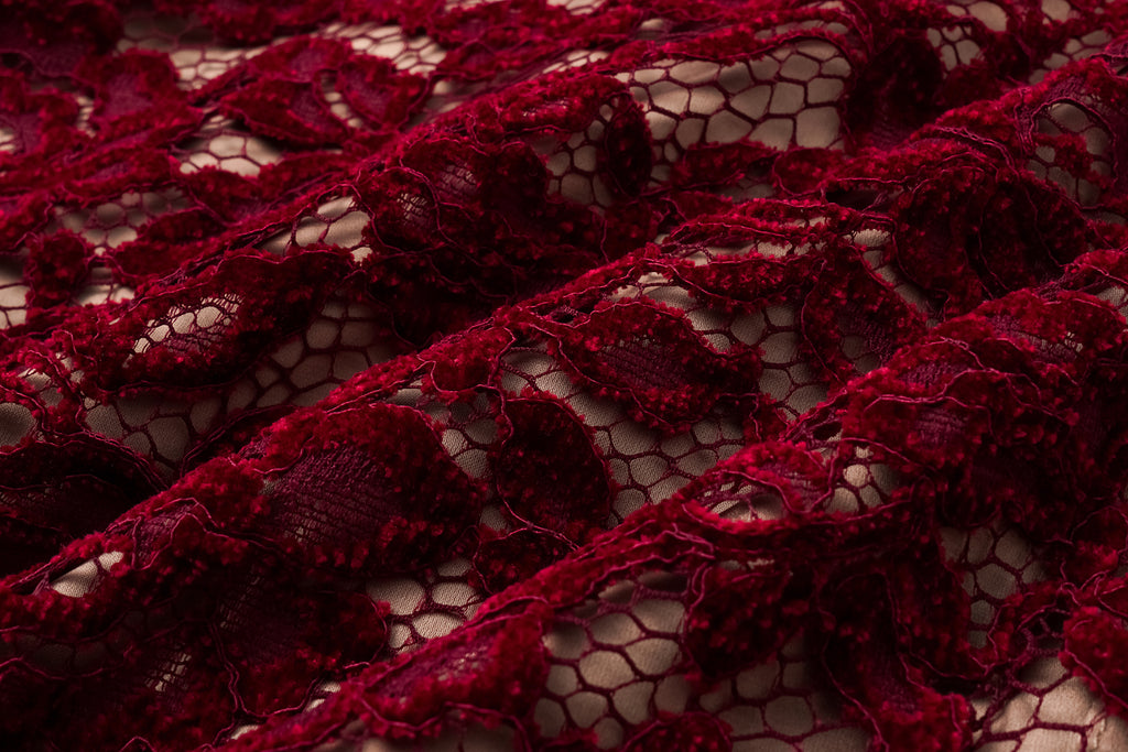 Top with Flocked Lace & Openwork