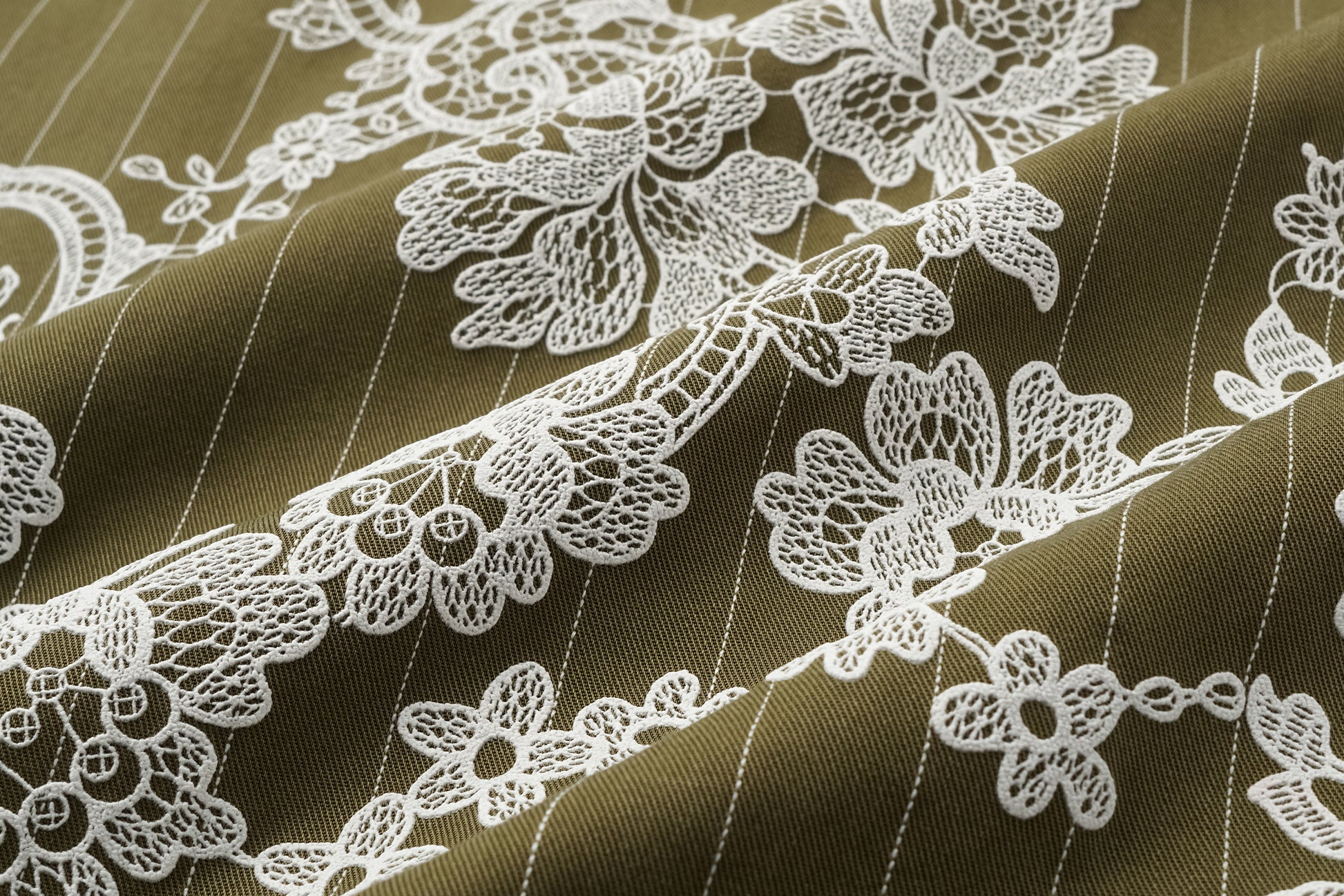 V-Neck Dress with Subtle Raised Print