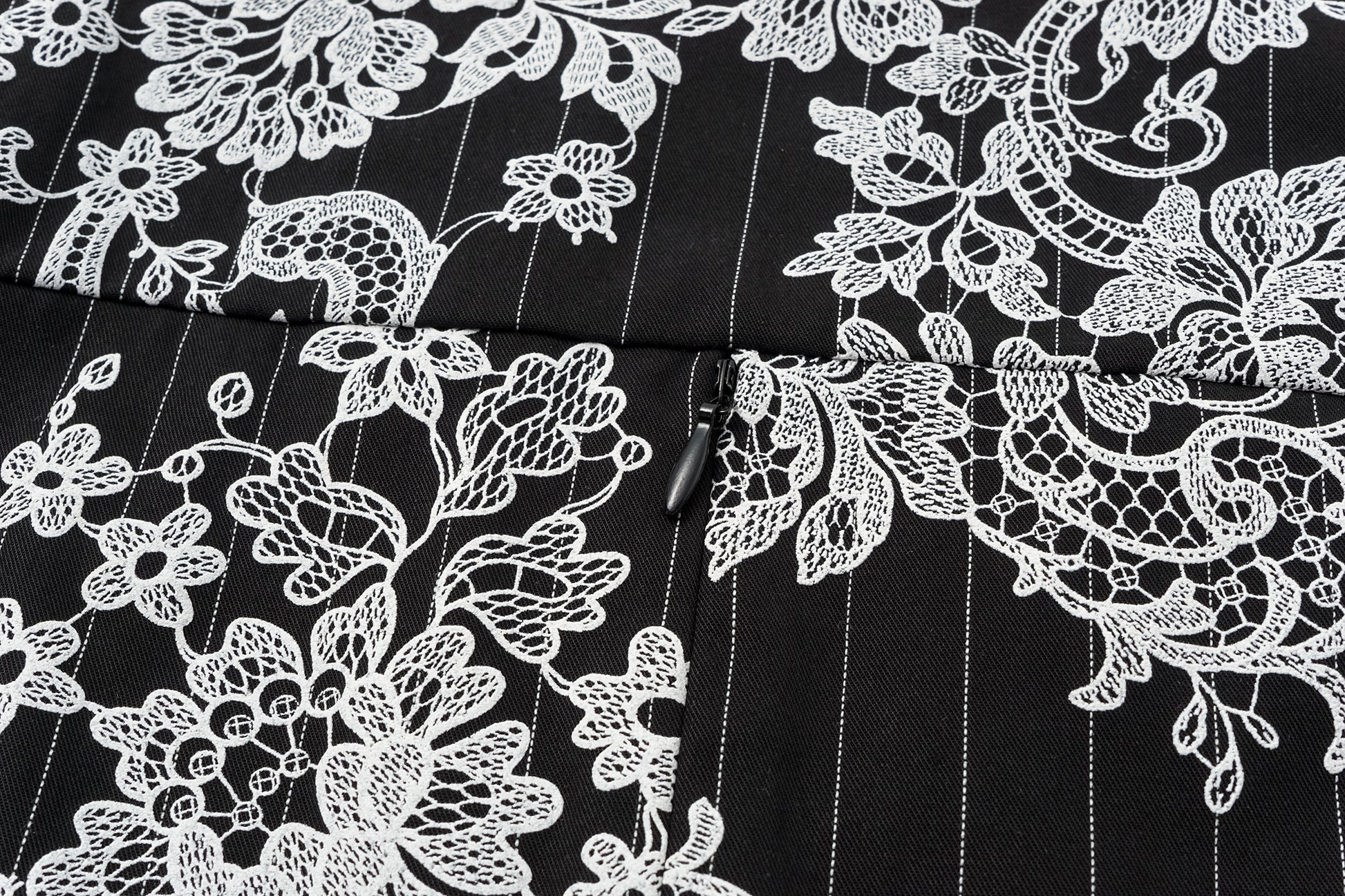 V-Neck Dress with Subtle Raised Print