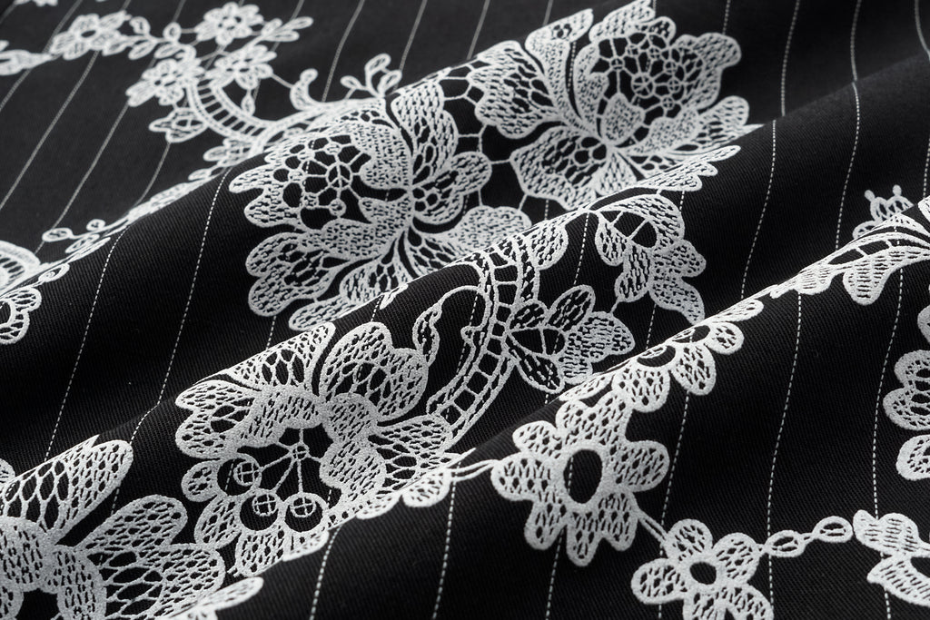 V-Neck Dress with Subtle Raised Print