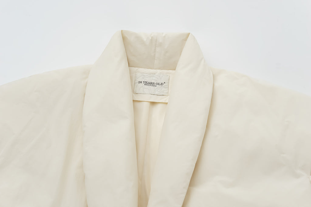 Robe-Style Long White Goose Down Coat