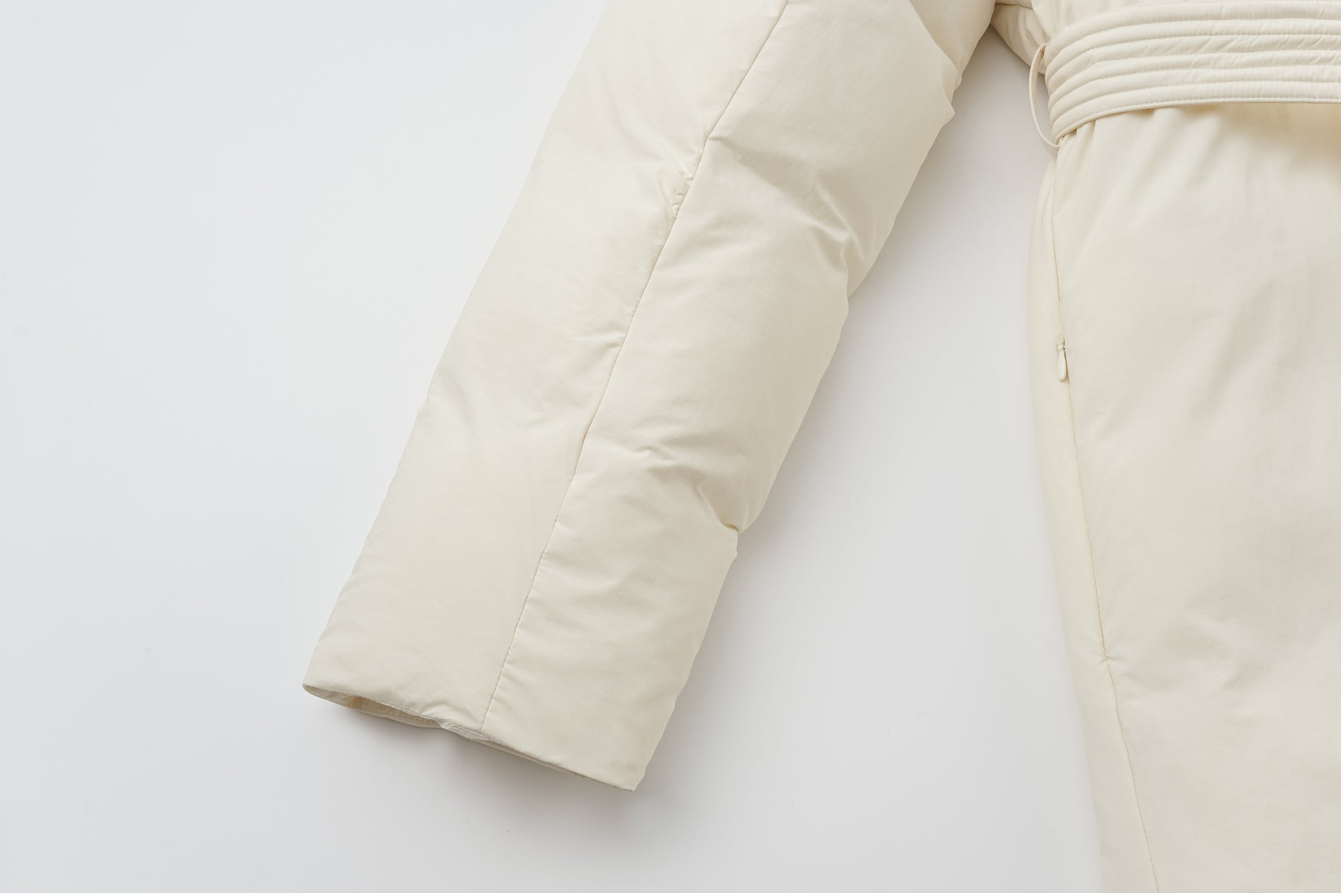 Robe-Style Long White Goose Down Coat