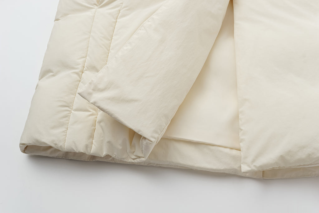 Robe-Style Long White Goose Down Coat