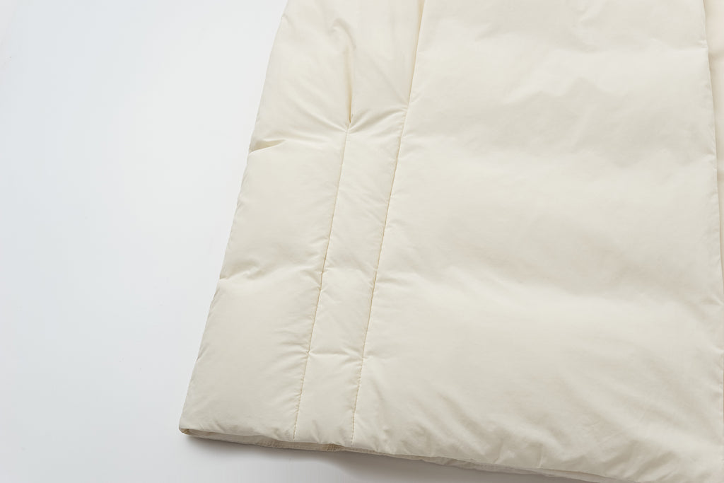 Robe-Style Long White Goose Down Coat