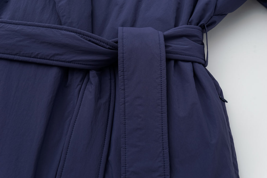 Robe-Style Long White Goose Down Coat