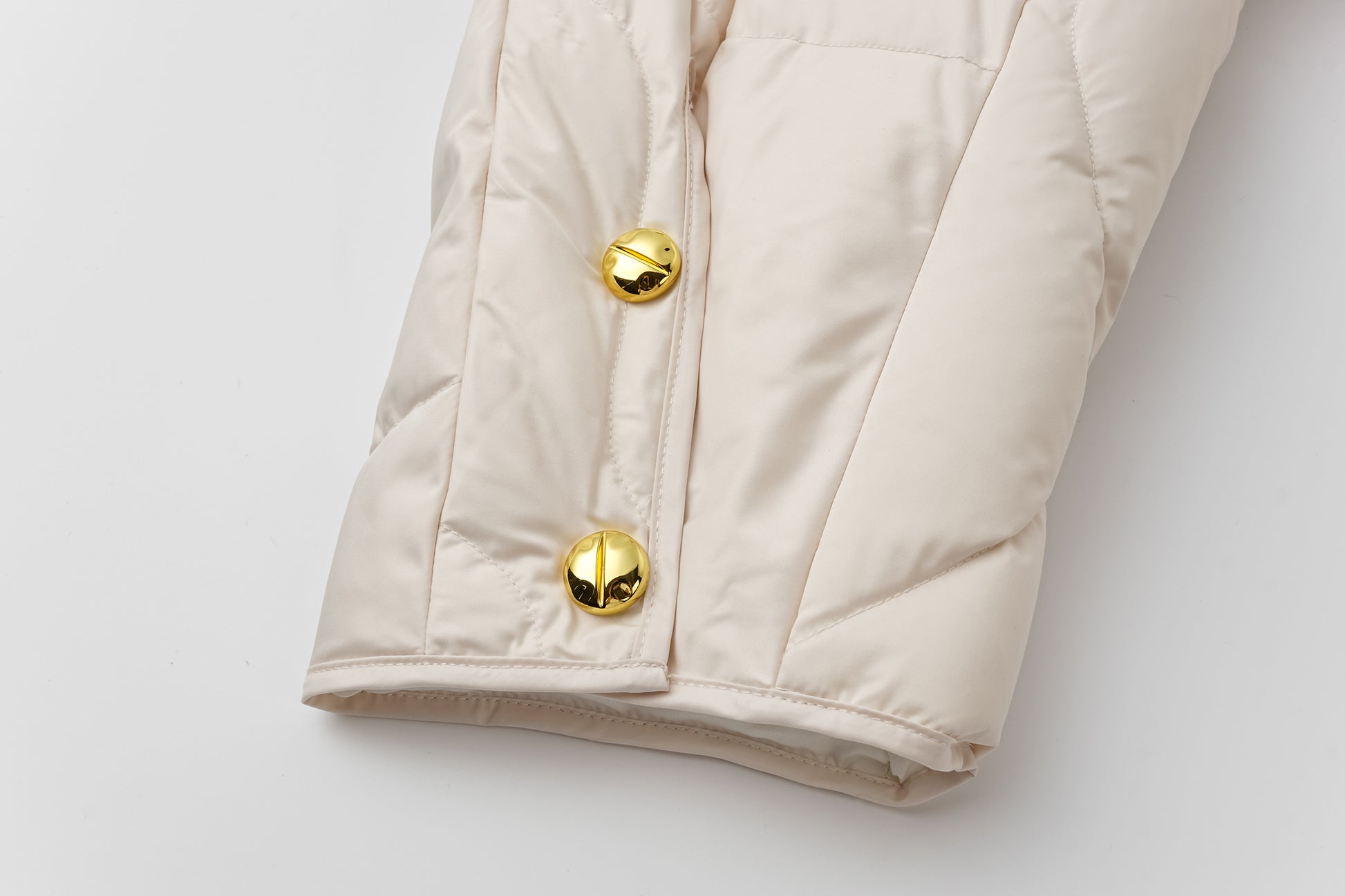 Voluminous Scimitar-Sleeve Long Down Coat