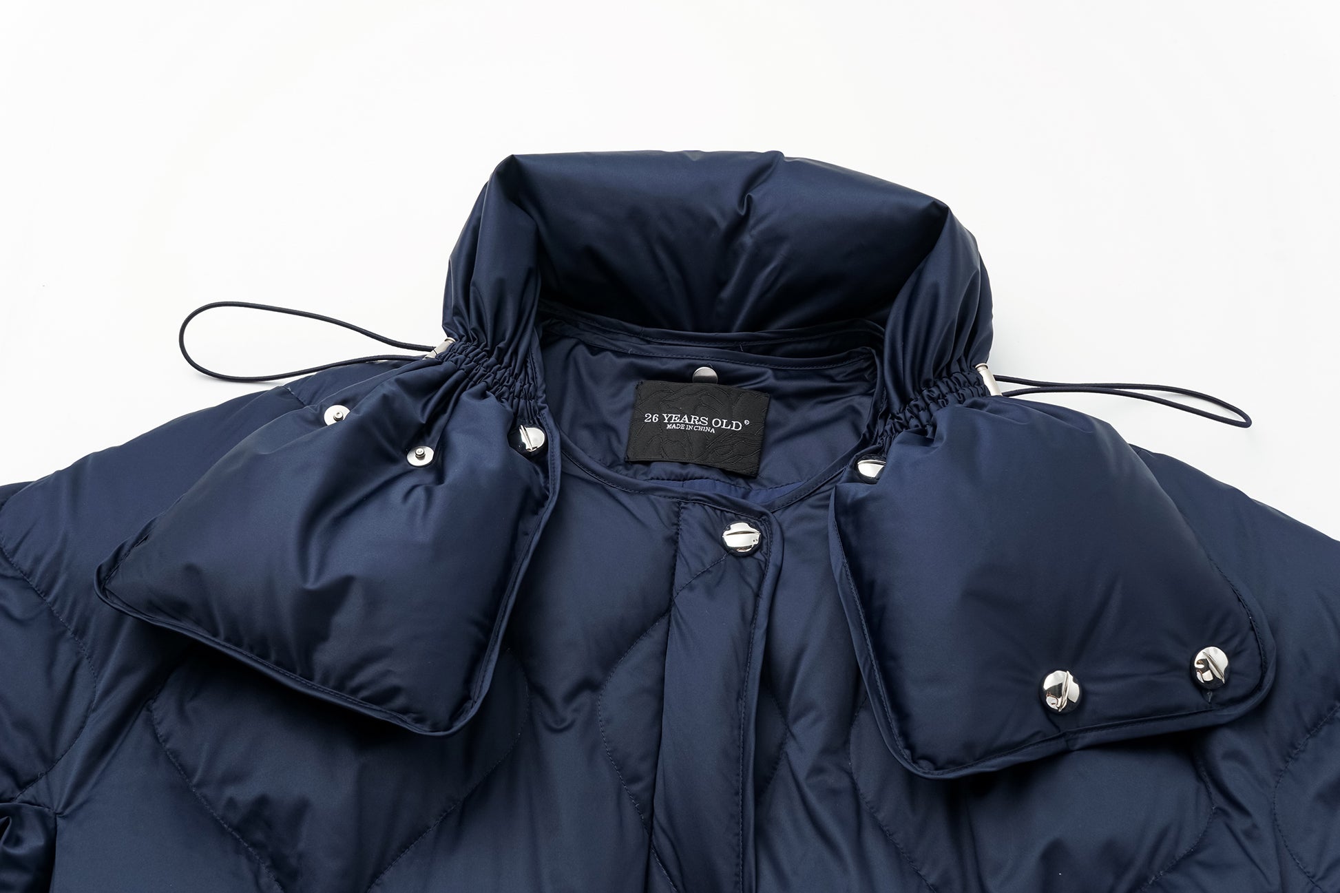 Voluminous Scimitar-Sleeve Long Down Coat