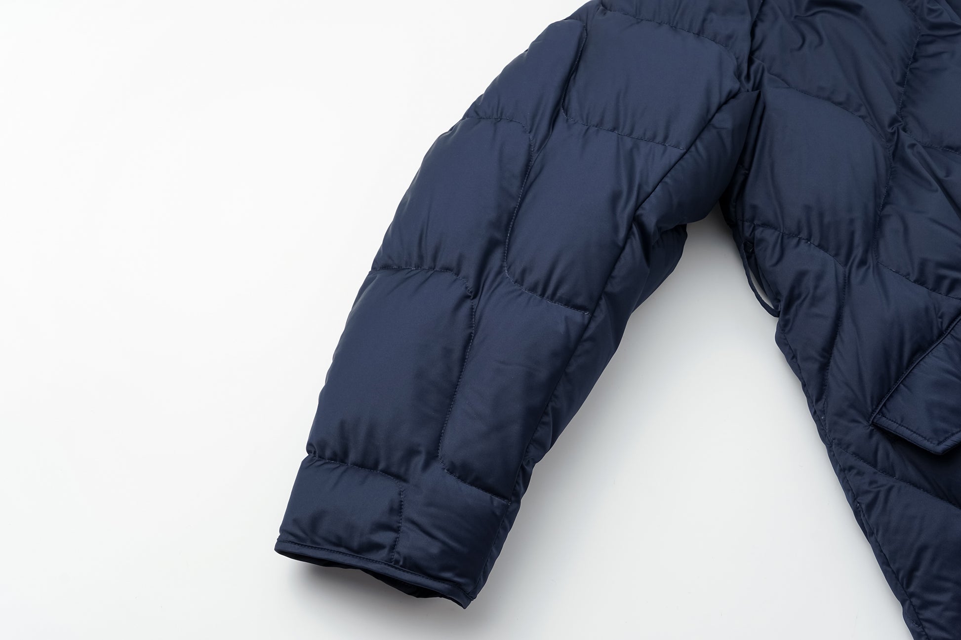 Voluminous Scimitar-Sleeve Long Down Coat